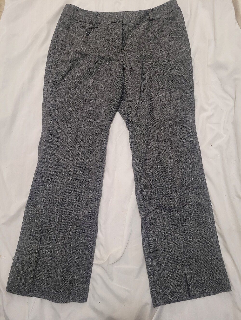 Ann Taylor Gray Herringbone Dress Pants